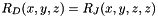 $ R_D(x,y,z) = R_J(x,y,z,z) $
